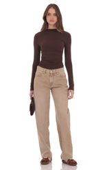 Изображение товара для Джинсы свободного кроя коричневые