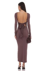 Product image for Open Back Bow Maxi Dress in Red