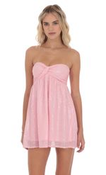 Product image for Sequin Babydoll Dress in Pink