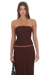 Изображение товара для Фактурный топ-бюстье коричневого цвета