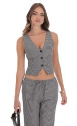Picture of Pinstripe Buttoned Vest in Grey