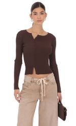 Product image for Off Center Cardigan in Grey