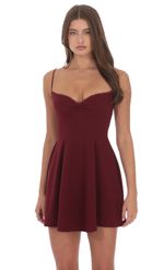 Product image for Back Lace A-Line Dress in Burgundy