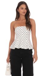 Product image for Strapless Peplum Top in Black