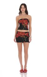 Picture of Mesh Floral Tube Top in Black