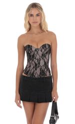 Picture of Strapless Lace Corset Top in Yellow