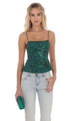 Product image for Embroidered Sequin Open back Top in Cream