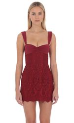 Product image for Floral Lace Mini Dress in Light Blue