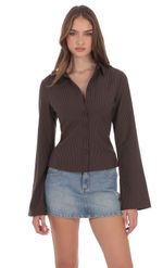 Изображение товара для Белая рубашка в тонкую полоску на пуговицах