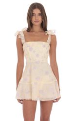 Product image for Shimmer Pink Floral Mini Dress in White
