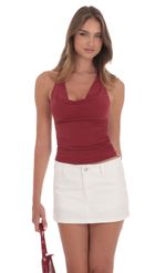 Product image for Denim Mini Skort in Ivory