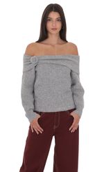 Product image for Rosette Off Shoulder Jumper in Pink