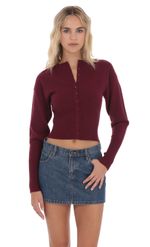 Изображение товара для Приталенный кардиган бордового цвета