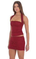 Product image for Lace Halter Top in Red