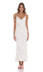 Picture of Ruffle V-Neck Maxi Dress in Sky Blue
