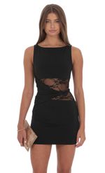 Product image for Lace Cutout Bodycon Dress in Black