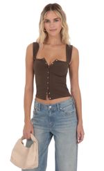 Product image for Ribbed Square Neck Top in Black