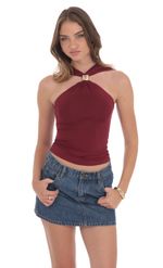 Picture of Gold Embellished Top in Burgundy