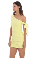 Product image for Off Shoulder Shimmer Tie Dress in Green