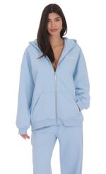 Изображение товара для Синее худи оверсайз на молнии