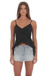 Product image for Ruffle Tassel Top in Pink