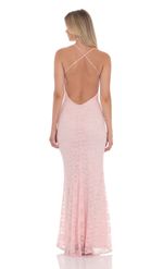 Picture of Lace V-Neck Mermaid Dress in Black