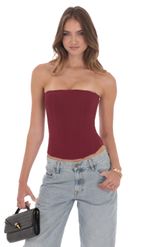 Product image for Strapless Corset Top in Black