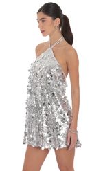 Product image for Maya Sequin Halter Dress in Orange