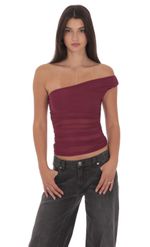 Product image for Sheer One Shoulder Top in Black
