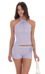 Picture of Crochet Rosette Halter Top in White