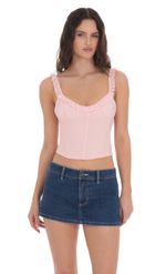 Product image for Denim Mini Skort in Ivory