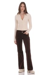 Product image for Corduroy Flare Jeans in Burgundy