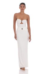 Picture of Silver Rose Cutout Maxi Dress in Pink