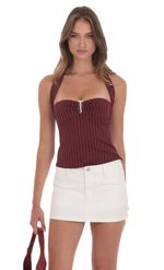 Product image for Halter Top In Pink Plaid