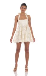 Picture of Floral Flare Babydoll Dress in Cream