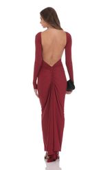 Product image for Bodycon Open Back Dress in Maroon