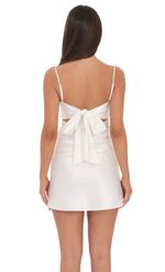 Product image for Satin Sweetheart Neck Dress in White