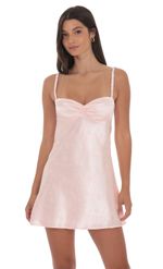Product image for Jacquard Babydoll Dress in Baby Pink