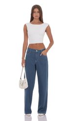 Product image for Mid Rise Baggy Jeans in Navy