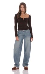 Изображение товара для Джинсы свободного кроя коричневые