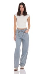 Изображение товара для Джинсы на кулиске из тёмно-серого денима