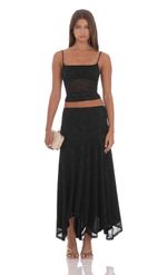 Изображение товара для Асимметричная кружевная макси-юбка черного цвета