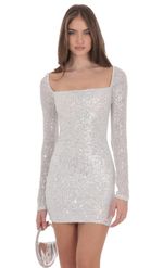 Product image for Sparkling Square Neck Dress in Burgundy