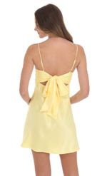 Picture of Satin Sweetheart Neck Dress in Yellow
