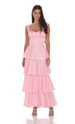 Product image for Floral Ruffle Maxi Dress in White