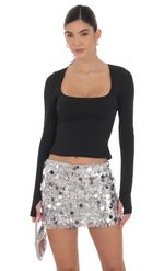 Product image for Circle Sequin Skirt in Black