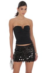 Product image for Circle Sequin Skirt in Black