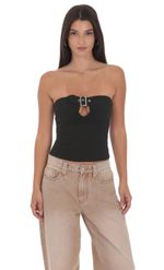 Product image for Keyhole Buckle Top in Black