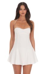 Product image for Bust Fit and Flare Dress in White