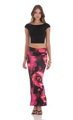 Picture of Off Shoulder Floral Top in Pink